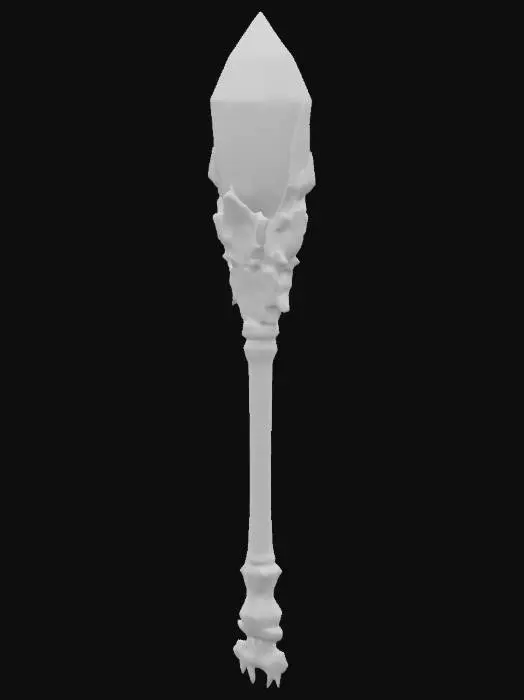 3D model for The staff of Gandalf-Odin-Merlin with a purple quartz crystal on top