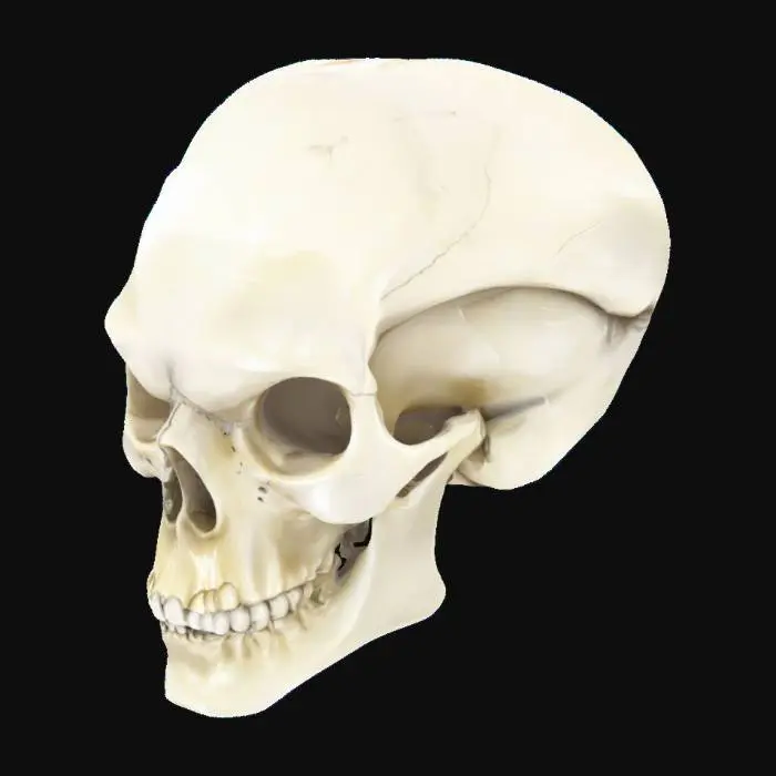 3D model for eyeless alien skull, 4k, octane render, realistic, silicon based lifeform