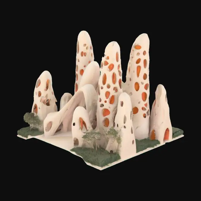 3D model for catenary arch by Gaudi, buildings designed using catenary arches. combine zaha hadid buildings and gaudi. tall medium and short residential, Hằng Nga Guesthouse, Arch, #arch#