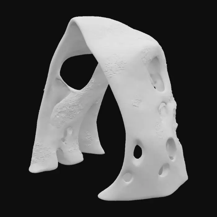 3D model for catenary arch by Gaudi, designed using catenary arches. combine zaha hadid and gaudi, Hằng Nga Guesthouse, Arch, #arch#, arch only