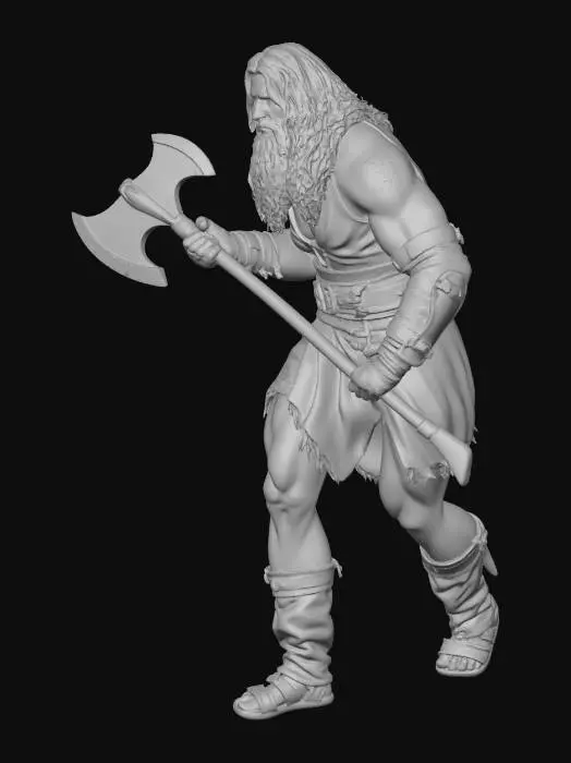 3D model for Axe-Wielding Barbarian