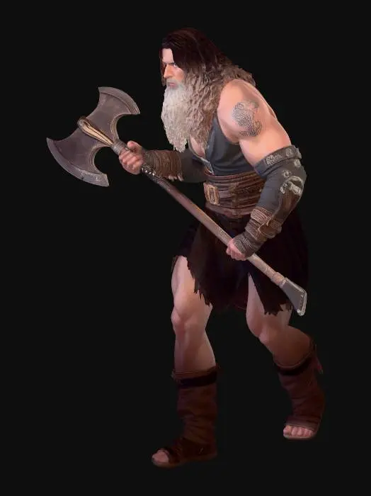 3D model for Axe-Wielding Barbarian