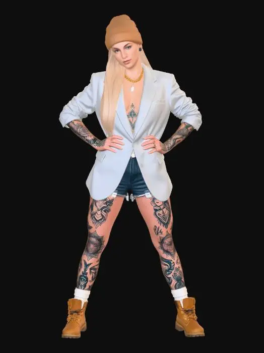 3D model for Tattooed Edge in a Grey Blazer