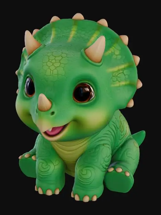 3D model for sehr niedliches Triceratops Dinosaurier Baby