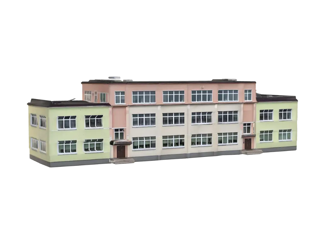 Colorful School Building - Education 3D model, vytvořený pomocí AI