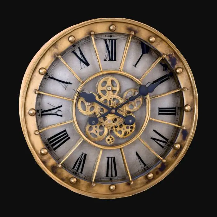 3D model for Realistic Steampunk Gear Clock