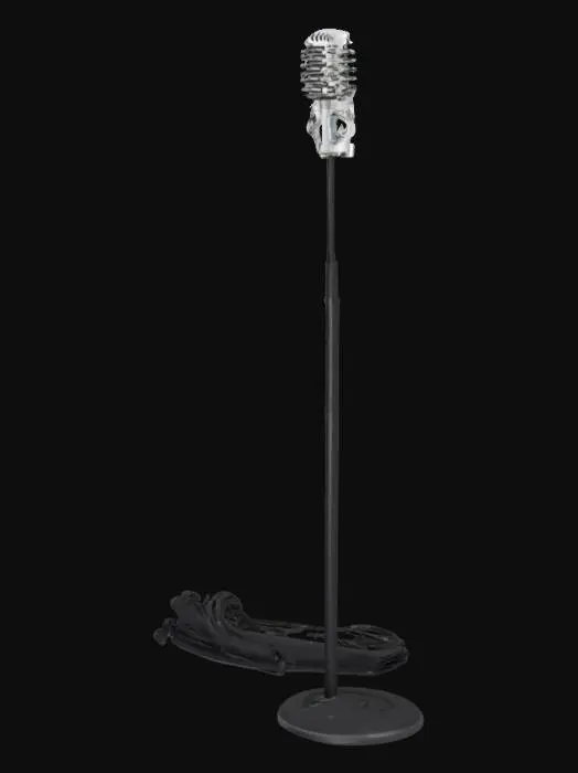 3D model for Microphone with Stand and Cable