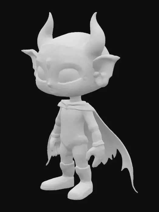 3D model for #emblem#, create an emblematic caracter,halfway between a superhero and an imaginary friend, with beautiful colors reminiscent of stained glass windows