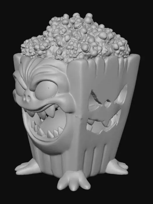 3D model for #Halloween2025#, popcorn monster box, #halloween#