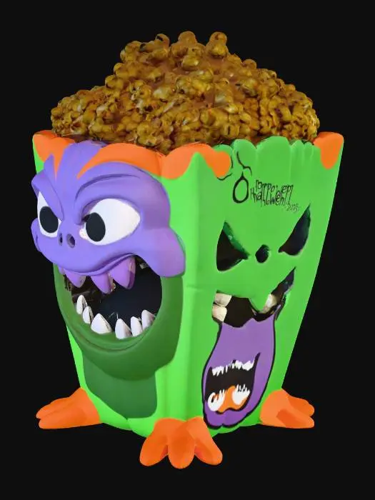 3D model for #Halloween2025#, popcorn monster box, #halloween#