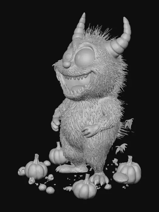 3D model for #Halloween2025#, popcorn monster box, #halloween#