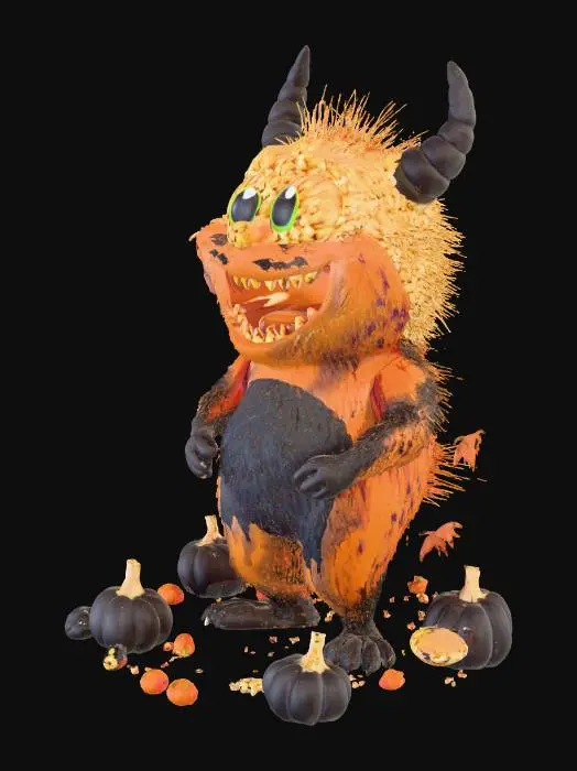 3D model for #Halloween2025#, popcorn monster box, #halloween#