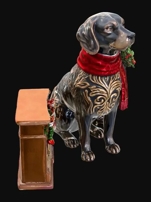 3D model for Élégante figurine d'un chien de Noël victorien, pres de la cheminée#Christmas2025#