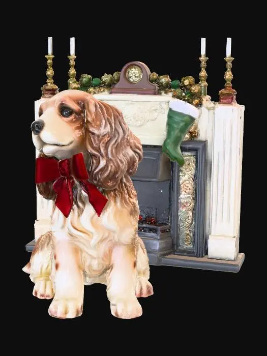3D model for Élégante figurine d'un chien de Noël victorien, pres de la cheminée#Christmas2025#