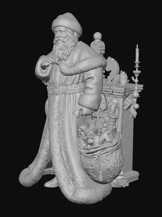 3D model for Élégante figurine du pere Noël victorien, pres de la cheminée#Christmas2025#