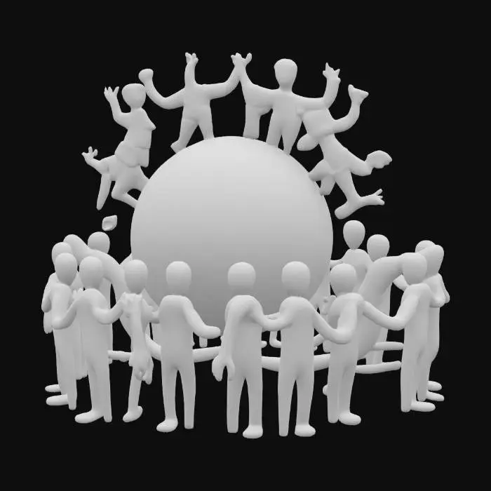 3D model for #AroundTheWorld#, fais moi un objet qui célèbre la fraternité dans le monde , entre tous les hommes