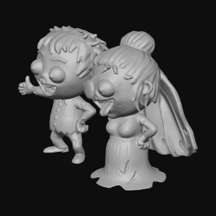 3D model for couple de zombie d'halloween cartoon, pas de fond