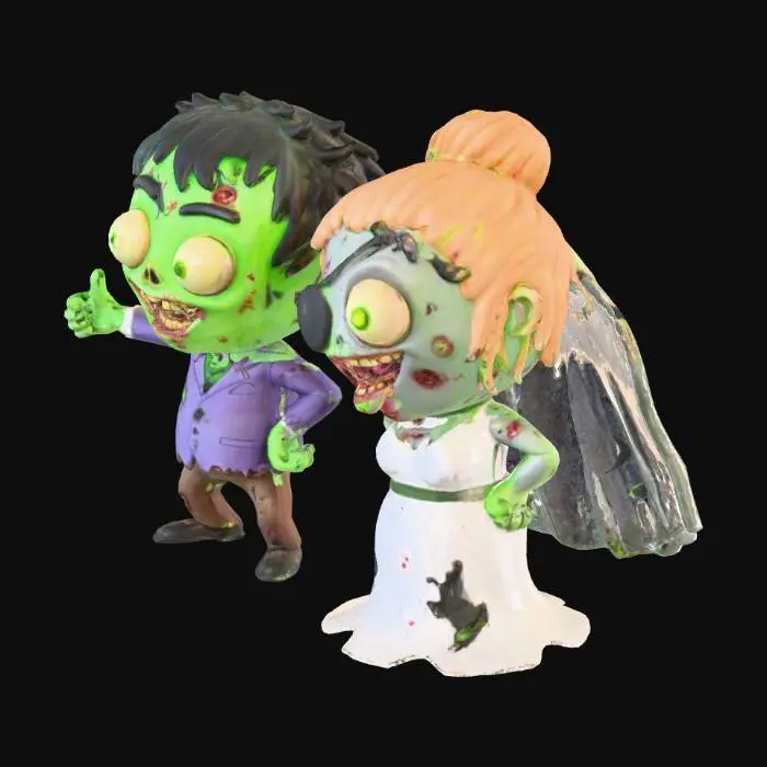 3D model for couple de zombie d'halloween cartoon, pas de fond