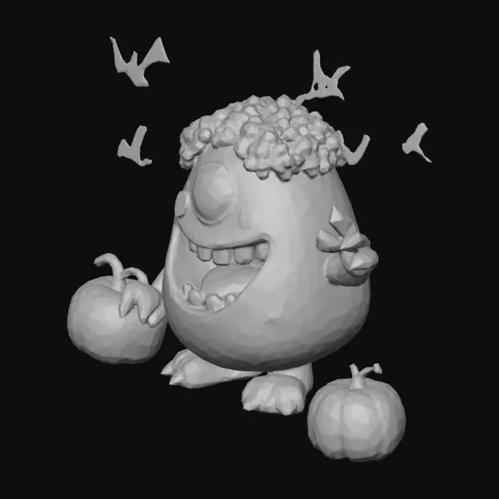 3D model for popcorn monster box, #halloween#