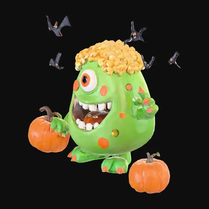 3D model for popcorn monster box, #halloween#