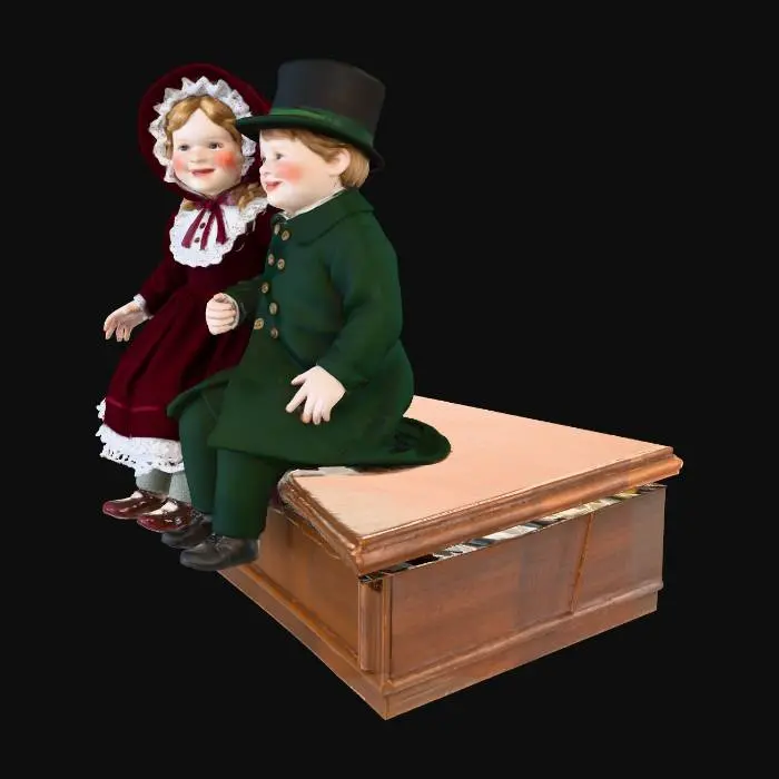 3D model for Élégante figurine d'enfant de Noël victoriens, jouants pres de la cheminée#Christmas2025#