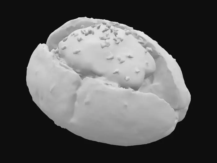 3D model for baked potato with sour cream and chives, Game Assets, Highly Detailed, Ultra Realistic