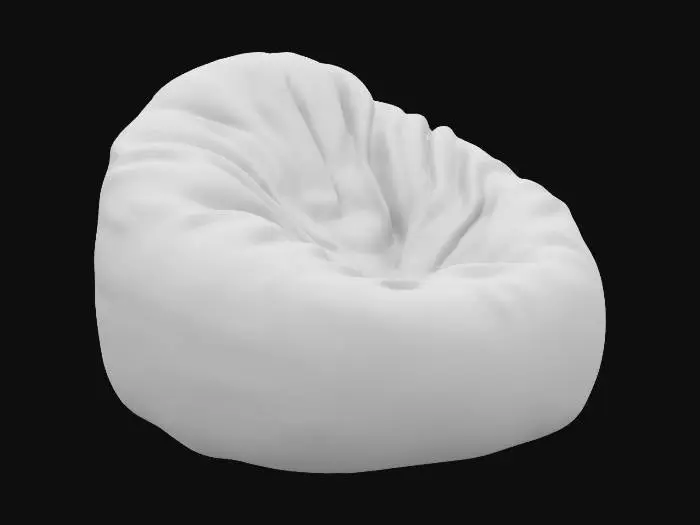 3D model for Fluffy soft beanbag chair, pale pink, Ultra Realistic