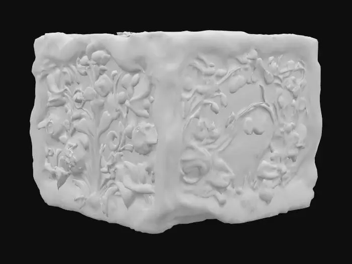 3D model for A botanical stone relief  with nature scenes, Etched, Stone, Carved, Polished, Highly Detailed, Ultra Realistic