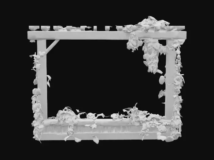 3D model for Trellis with ivy, Game Assets, Highly Detailed, Ultra Realistic,