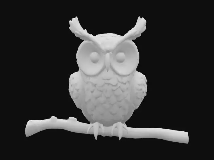 3D model for a decorative owl that is made from a pine cone, Hand Painted, Wood, Carved, Highly Detailed, steampunk
