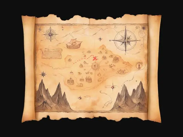 3D model for treasure map, game ready