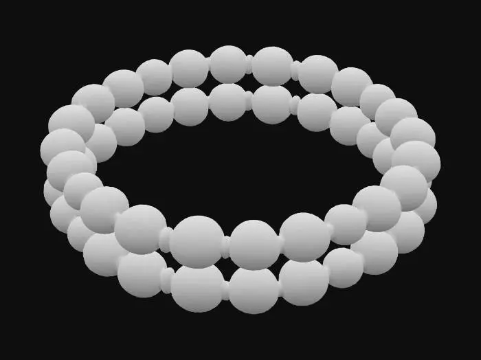 3D model for beaded bracelet, realistic, high gloss, glossy, polished, 
