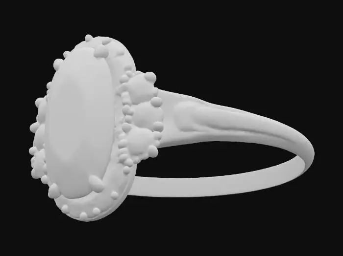 3D model for realistic brilliant shiny glossy gemstone ring