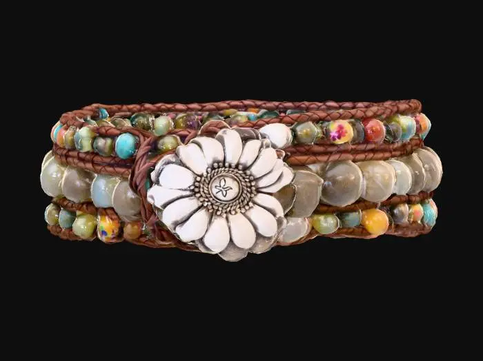 3D model for Beaded Floral Bracelet