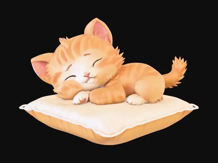 3D model for Kitten's Cozy Nap