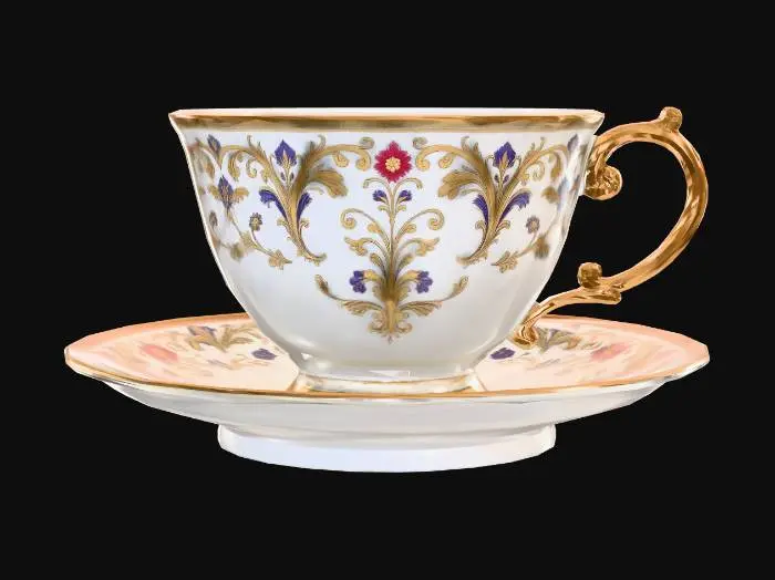 3D model for Gilded Floral Teacup