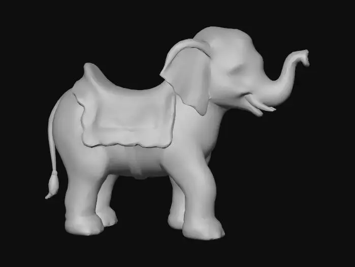 3D model for Festive Elephant with Ornate Saddle