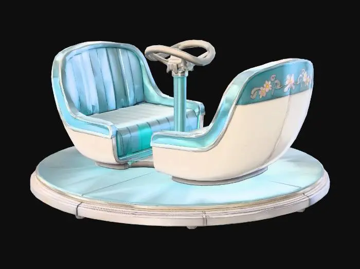 3D model for Blue Floral Carousel