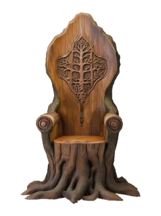 Modelo 3D de carved, Fantasy, Wood, Carved, Highly Detailed, tree stump throne, gerado por IA