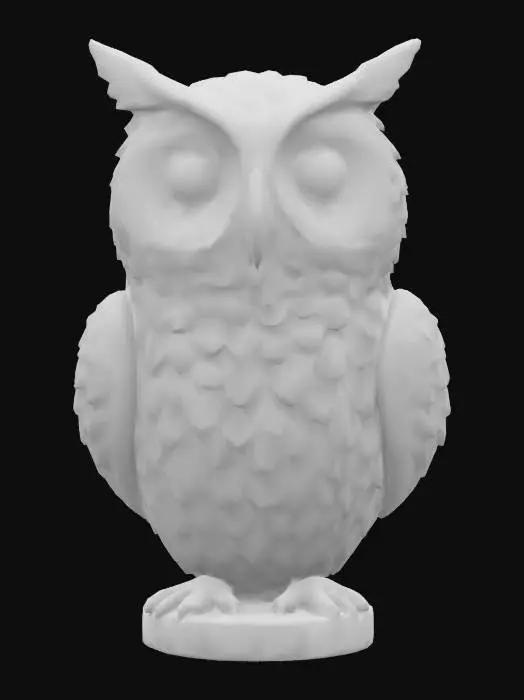 3D model for a decorative owl that is made from a pine cone, Hand Painted, Wood, Carved, Highly Detailed