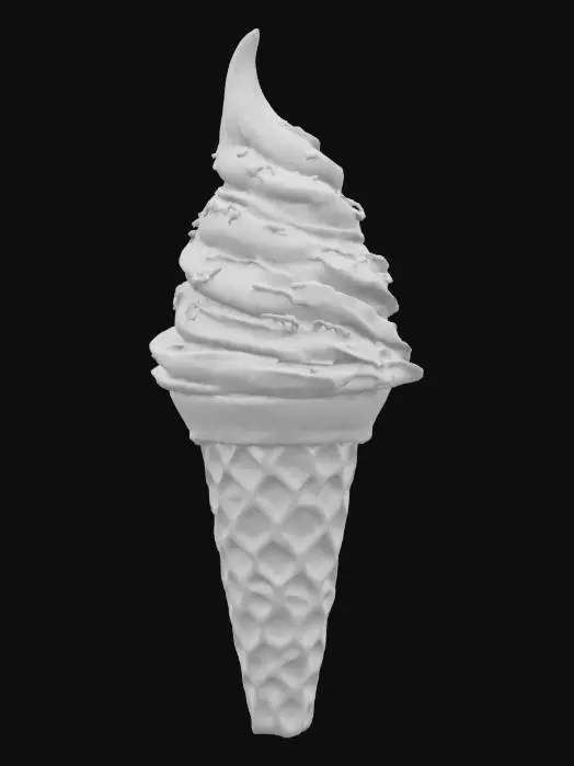 3D model for Ice-cream cone with soft serve vanilla ice cream with sprinkles on it. , Highly Detailed, Ultra Realistic