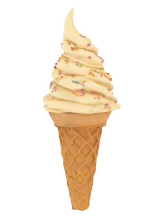 Ice-cream cone with soft serve vanilla ice cream with sprinkles on it. , Highly… 3D model, vytvořený pomocí AI