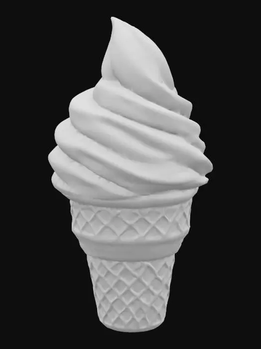3D model for soft serve chocolate Ice cream, Ice-cream cone, Ultra Realistic, Highly Detailed