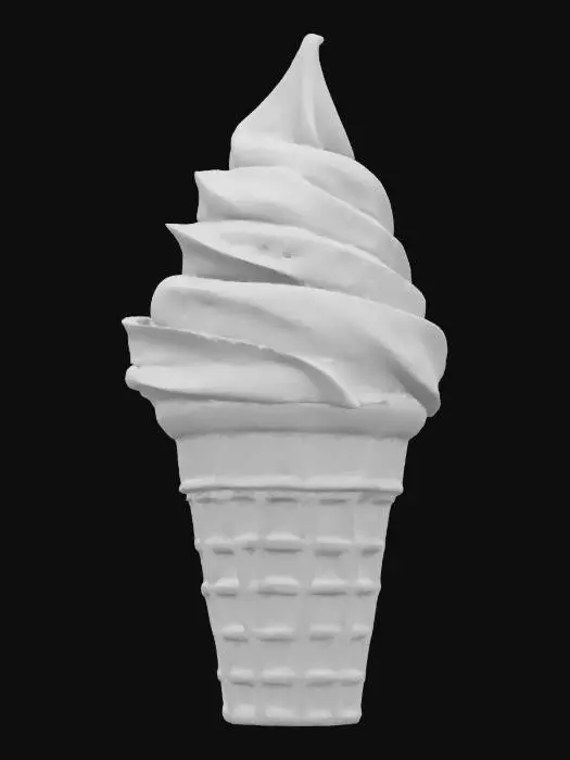 3D model for soft serve chocolate Ice cream, Ice-cream cone, Ultra Realistic, Highly Detailed