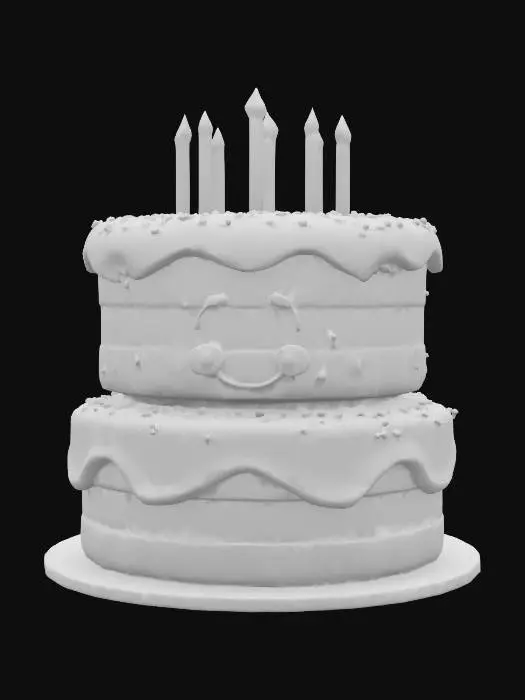 3D model for birthday cake, Pixar Style, Game Assets