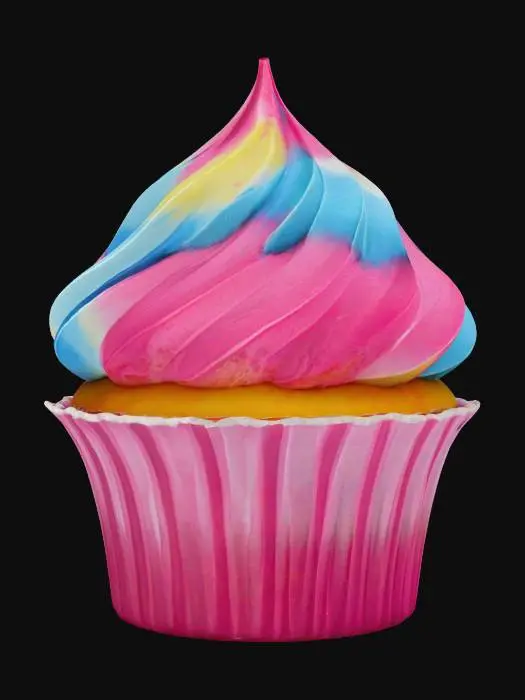 3D model for Rainbow Swirl Cupcake