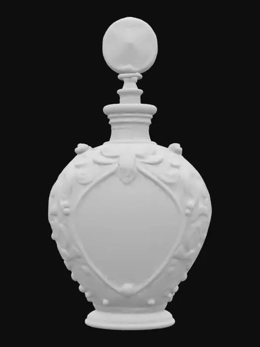 3D model for Ornate polished silver Victorian perfume bottle, Fantasy, Gemstone, Highly Detailed, Ultra Realistic