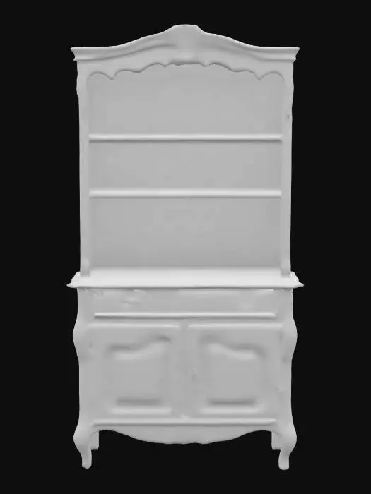 3D model for Shabby Chic light wood cabinet, Wood, Highly Detailed, Ultra Realistic