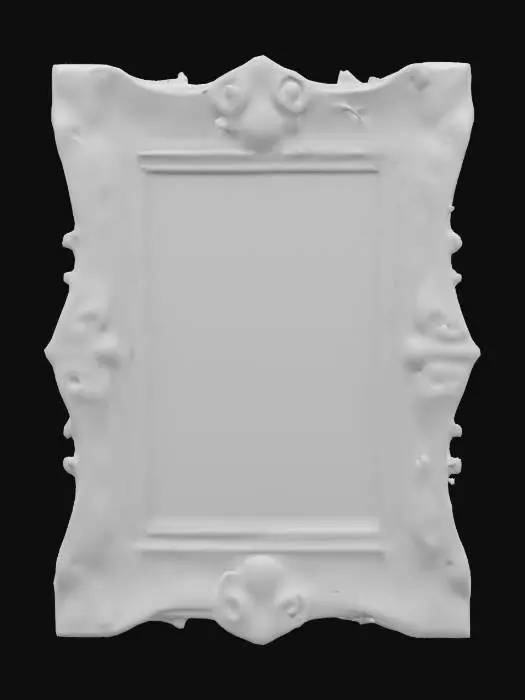 3D model for Ornate polished gold picture frame with painting of a landscape. The back should be blank solid gold. , Highly Detailed, Ultra Realistic