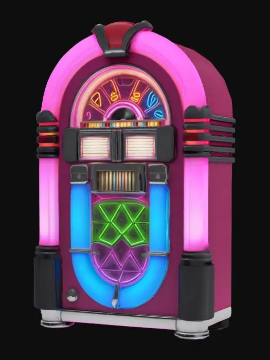 3D model for retro jukebox with neon lights